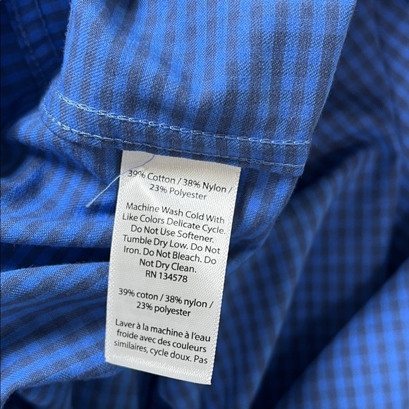 Vineyard Vines Murray Shirt Blue Checkered Long Sleeve Button Down Sz L - Picture 7 of 10